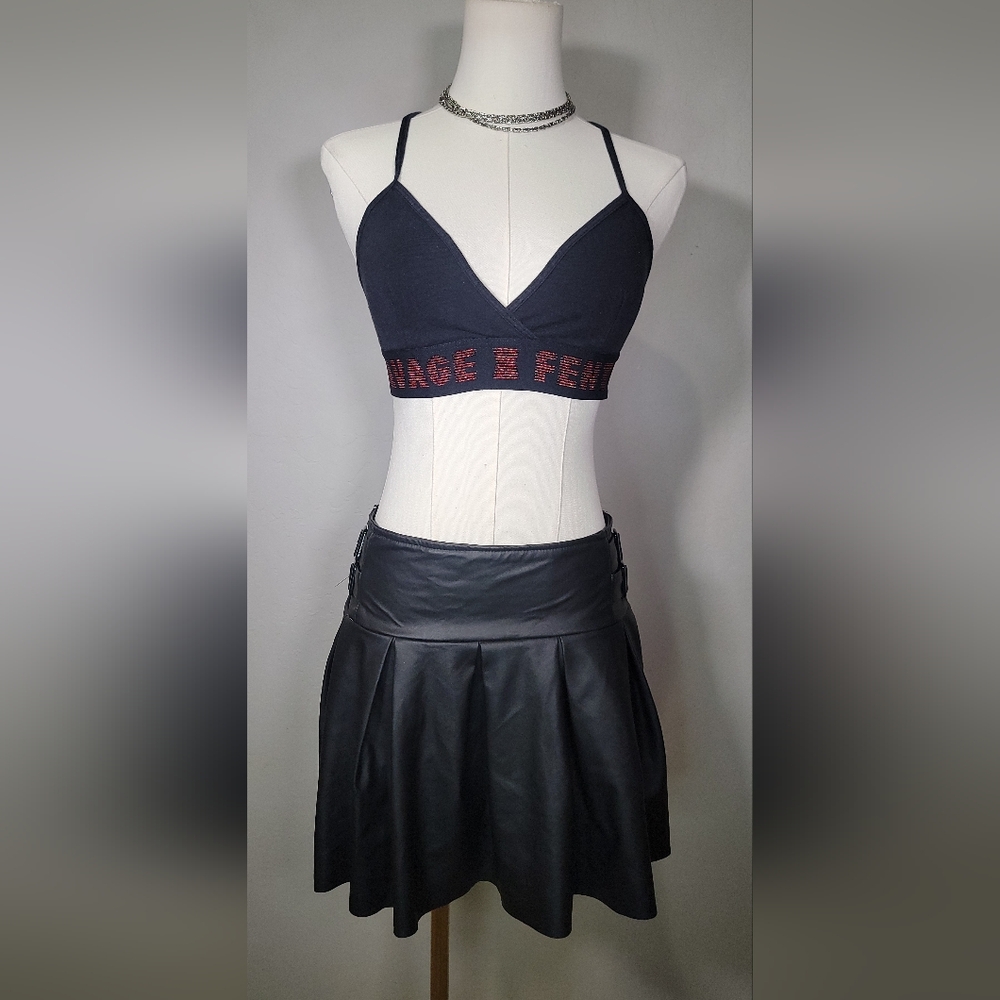Savage x Fenty Black and Burgundy Forever Bralette, Size Small